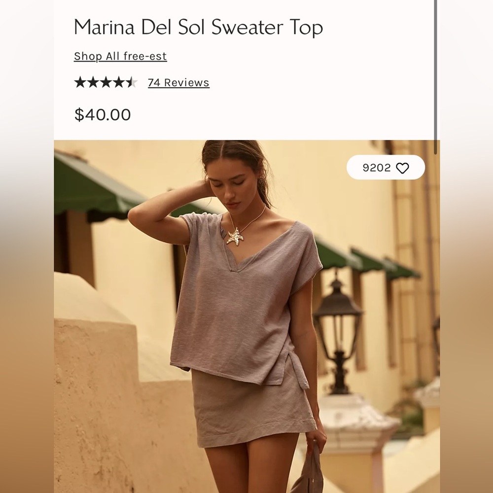 Marina Del Sol Sweater Top Free People XS
